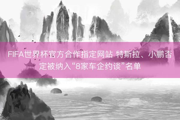 FIFA世界杯官方合作指定网站 特斯拉、小鹏否定被纳入“8家车企约谈”名单