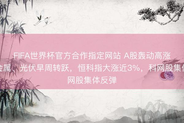 FIFA世界杯官方合作指定网站 A股轰动高涨，贵金属、光伏早周转跃，恒科指大涨近3%，科网股集体反弹