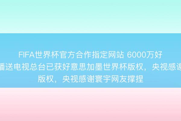 FIFA世界杯官方合作指定网站 6000万好意思元！中央播送电视总台已获好意思加墨世界杯版权，央视感谢寰宇网友撑捏